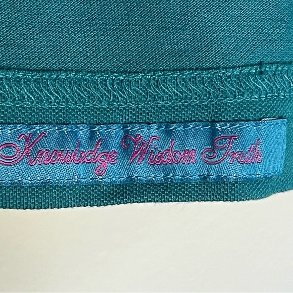 Robert Graham Polo Shirt Men Medium Teal Patterned Collar Classic Fit Casual - Picture 3 of 7
